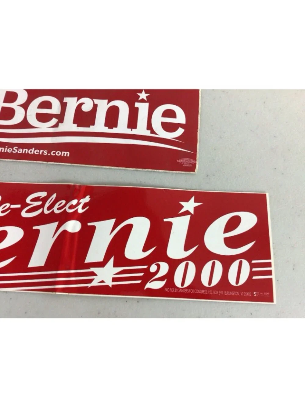 Vintage Bernie Sanders Bumper Sticker Political Re-Elect Bernie 2000 Lot of 4